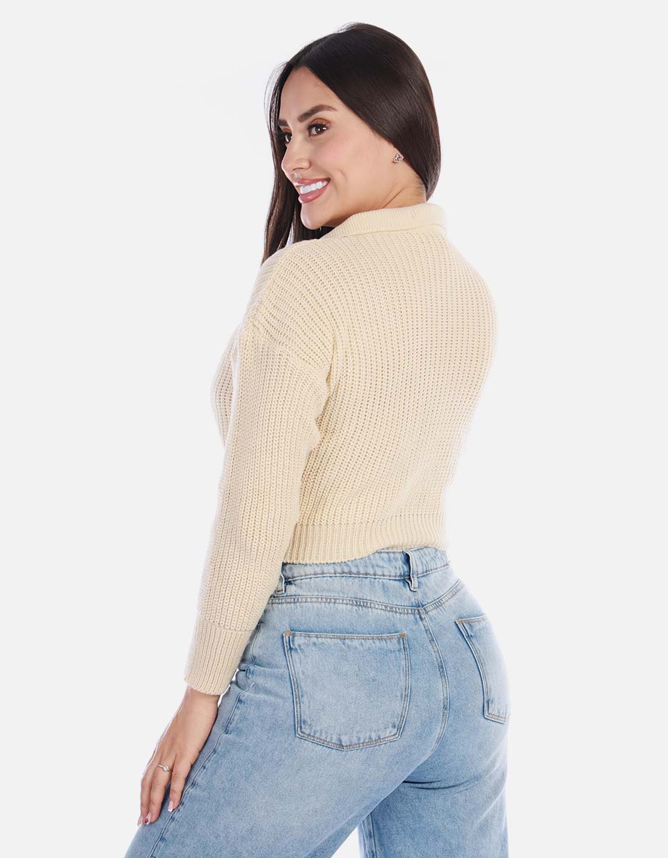 Buzo tipo polo mujer
