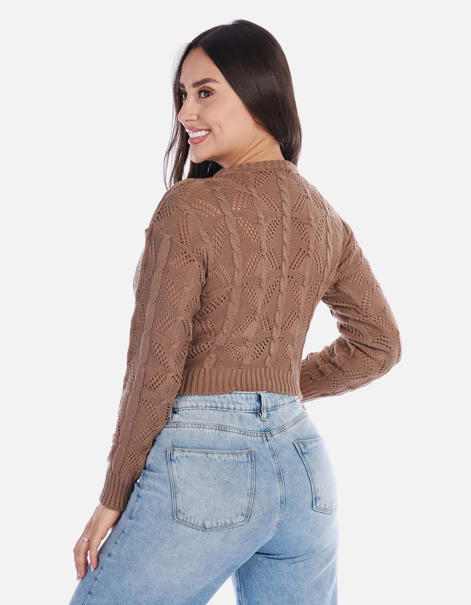 Buzo calado con relieve mujer