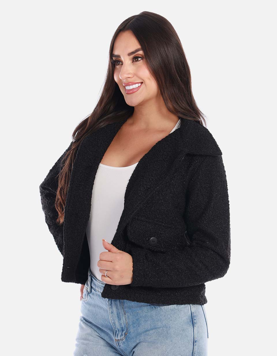 Chaqueta corta mujer textura suave