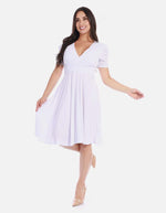 Vestido cruzado femenino manga corta