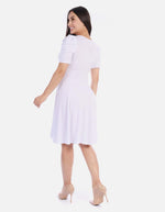 Vestido cruzado femenino manga corta