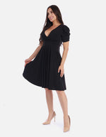 Vestido cruzado femenino manga corta