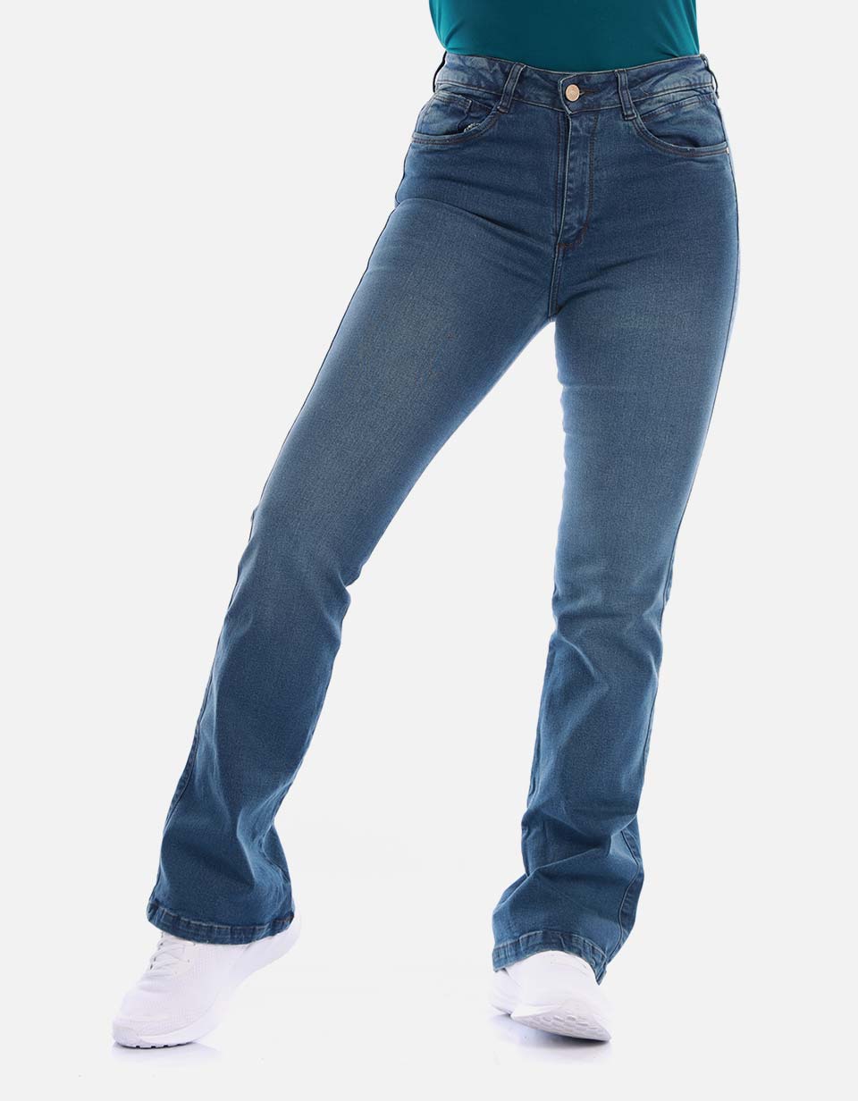 Jean mom tiro alto para mujer