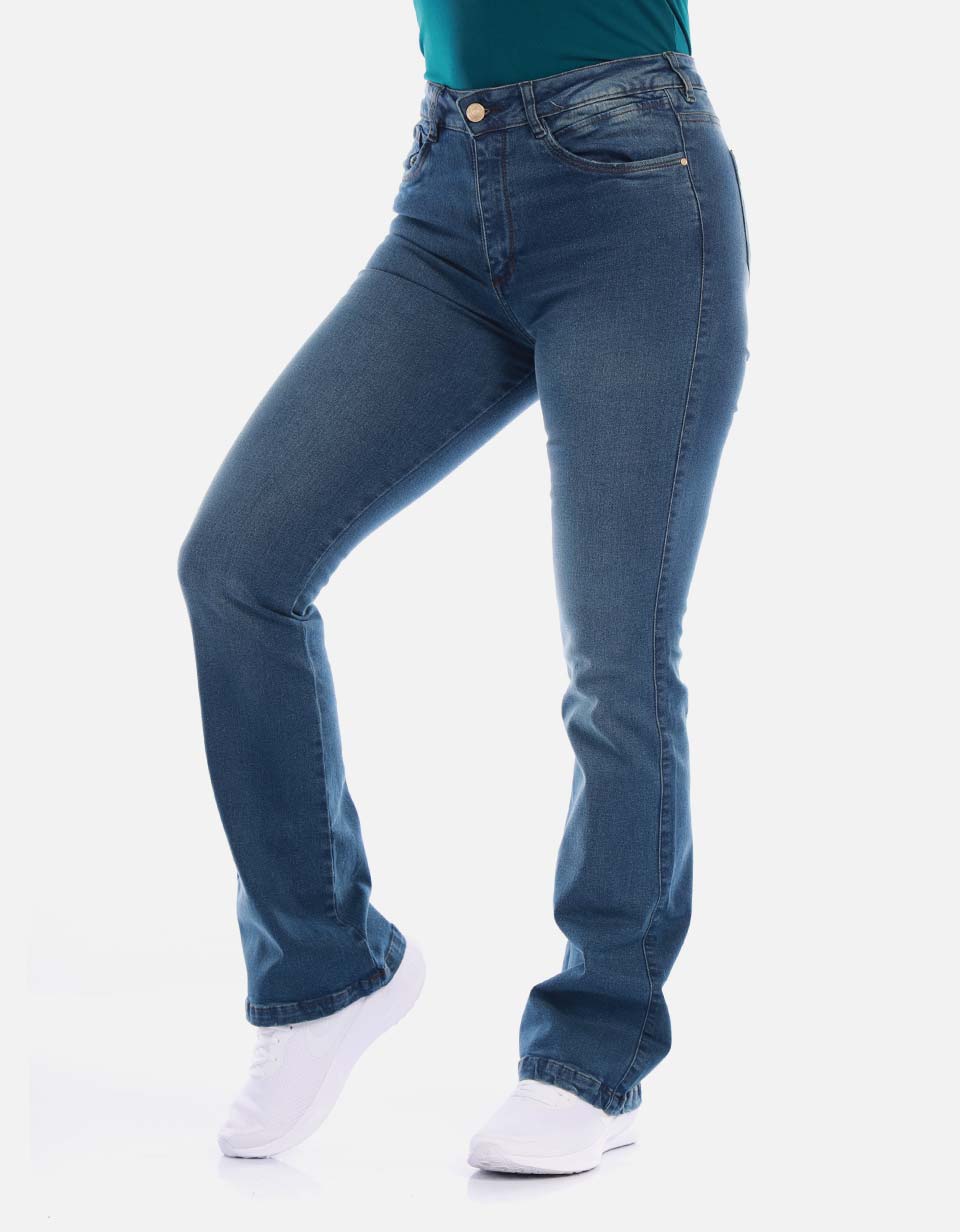 Jean mom tiro alto para mujer