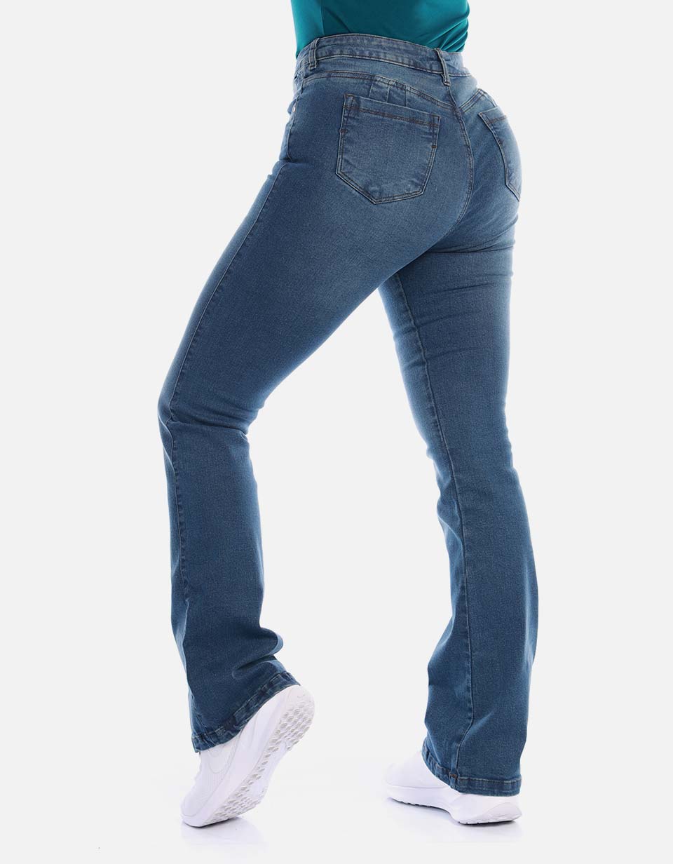 Jean mom tiro alto para mujer