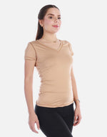 Camiseta deportiva Cuello V Manga corta