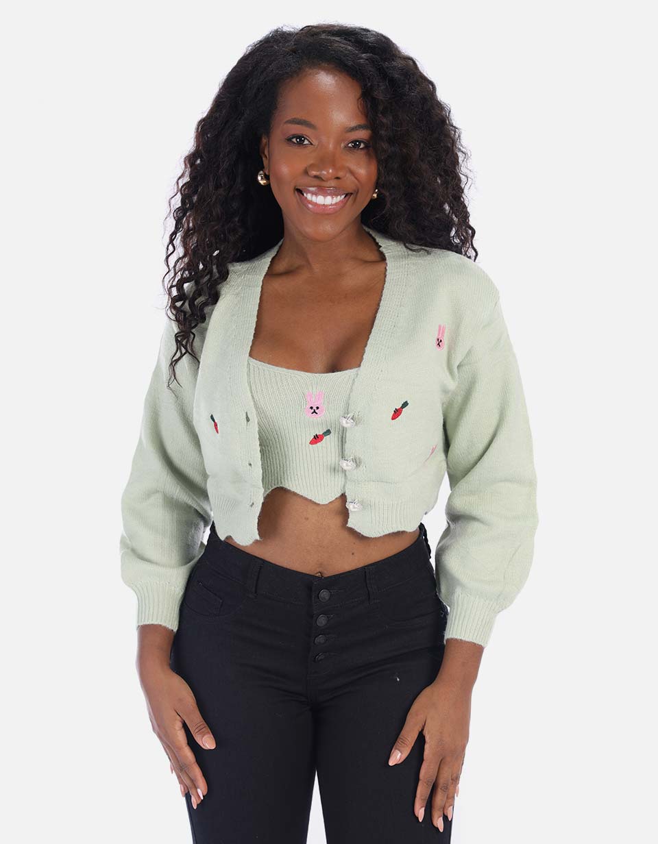 Set Cardigan y Top Mujer