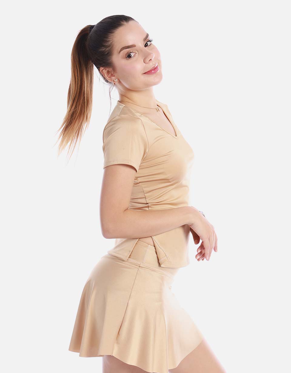 Camiseta cuello en V Mujer de estilo casual