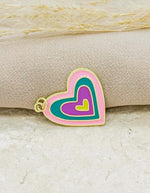 Cadena con Dije de Corazón Multicoror Esmaltado