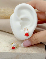 Aretes Conejito Fresa Love