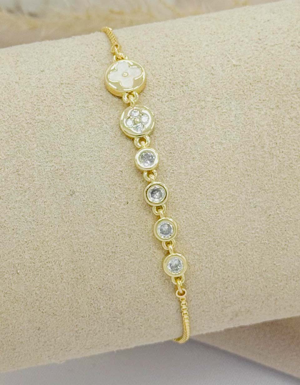 Pulsera Ajustable Círculos Circonias