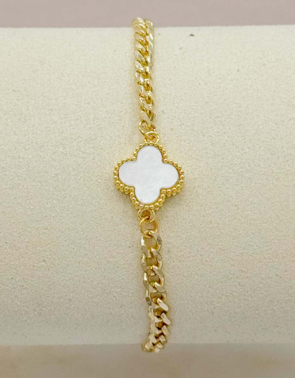 Pulsera Eslabones con Dije de Trébol - Elegancia y Sofisticación