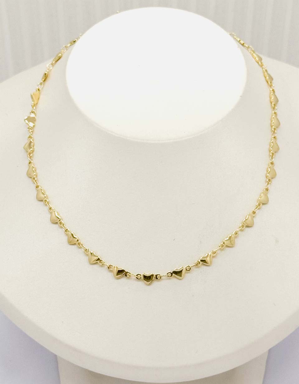 Gargantilla con Dije de Corazones en Dorado