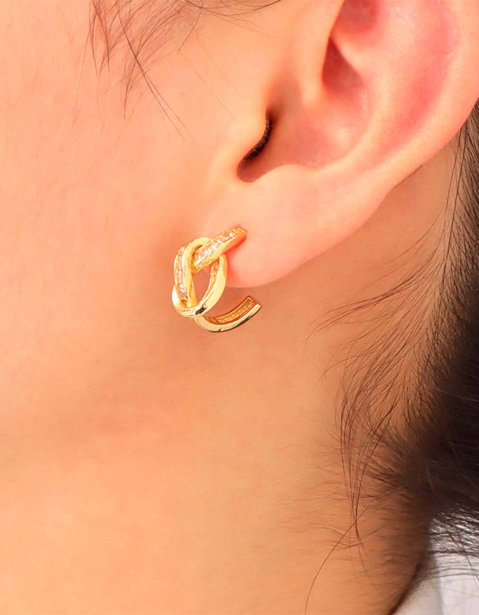 Aretes Nudo en Rodio